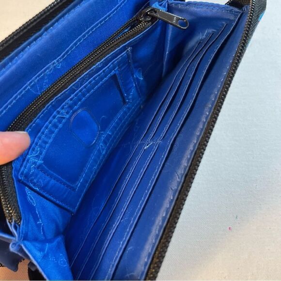 Vera Bradley Leather Blue Bayou All in One Wallet Zipper - Picture 5 of 11